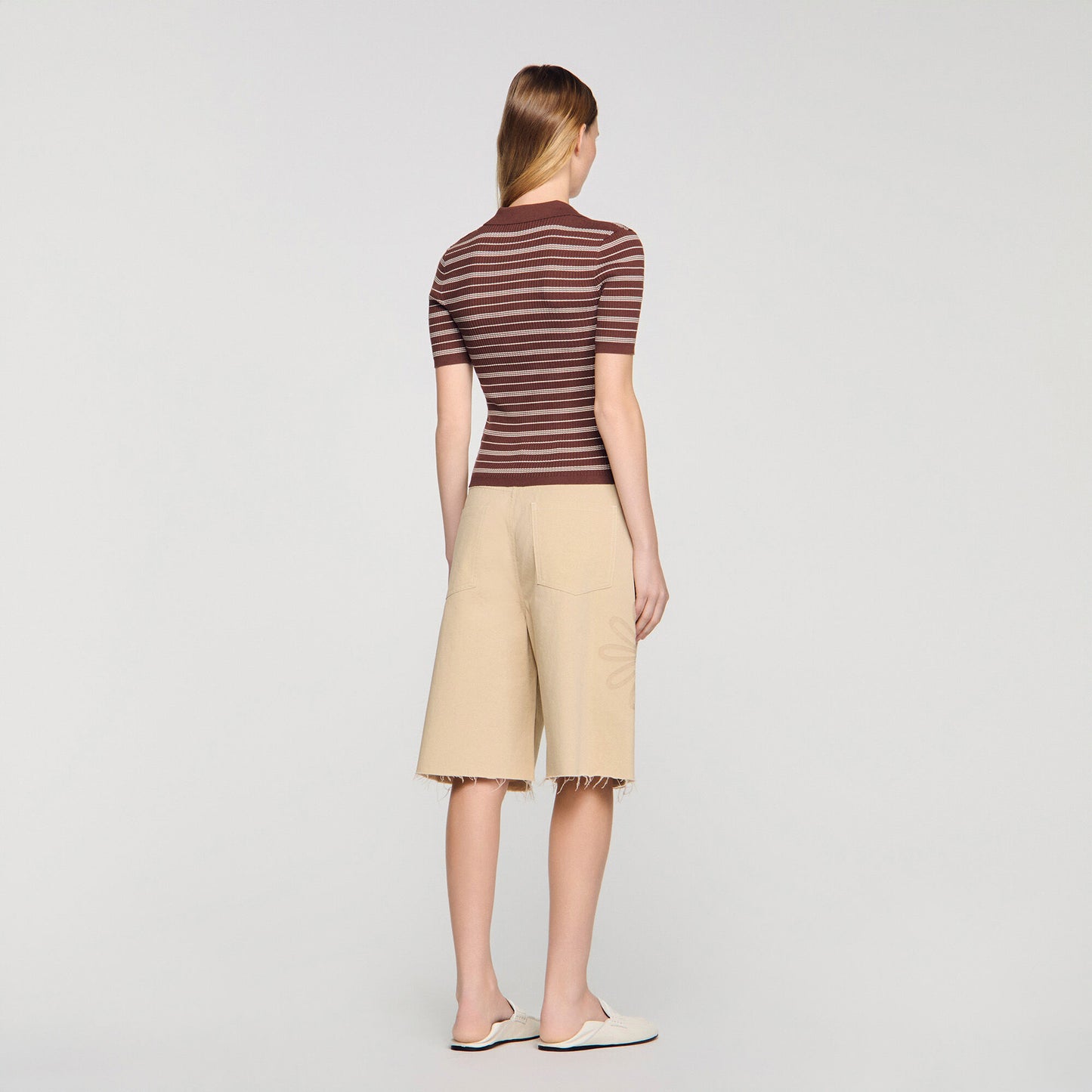 Jersey a rayas con cuello polo V