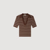 Jersey a rayas con cuello polo V