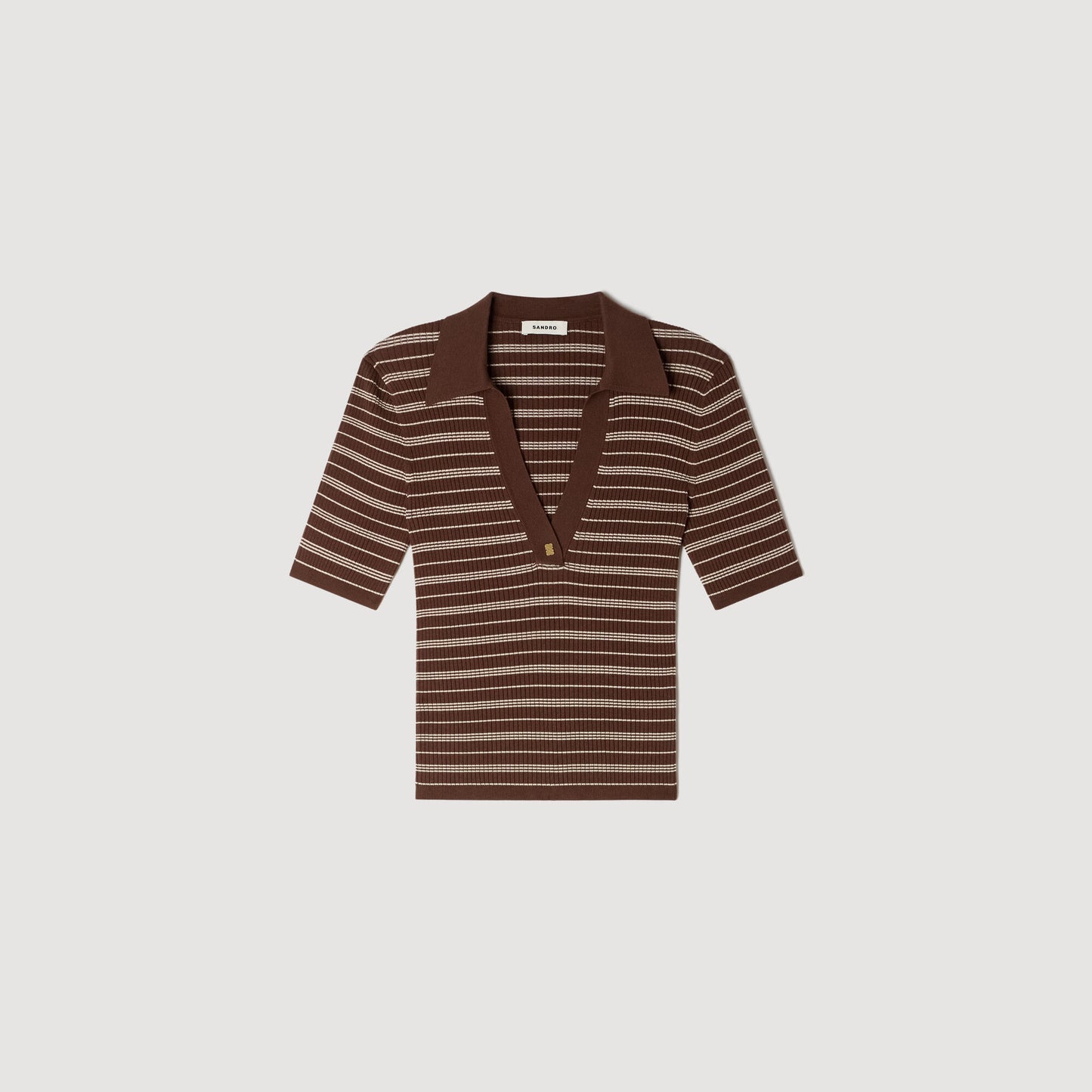 Jersey a rayas con cuello polo V