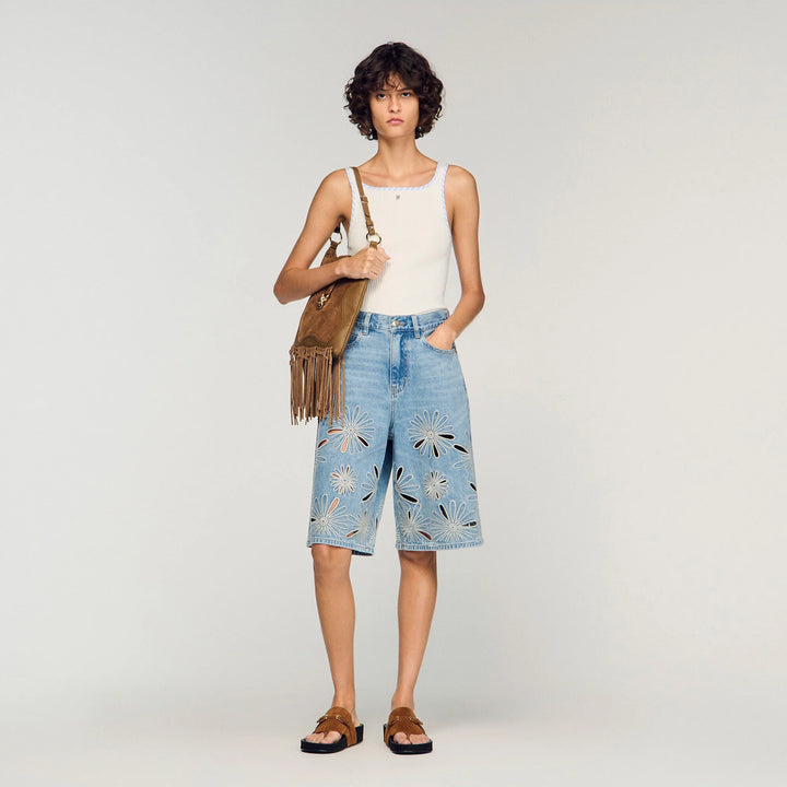 Camiseta de tirantes de canalé