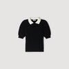 Jersey trenzado, cuello de perlas