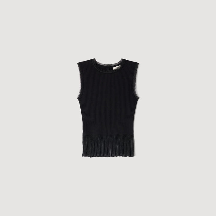 Jersey con volantes de punto otomán