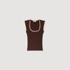Top de punto con detalles crochet