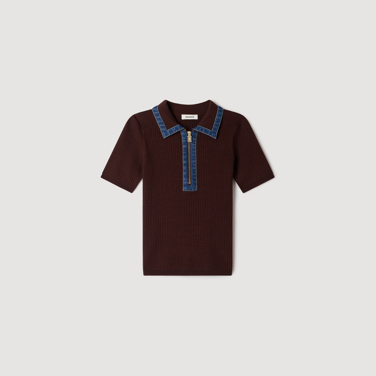 Jersey polo punto y cuello vaquero