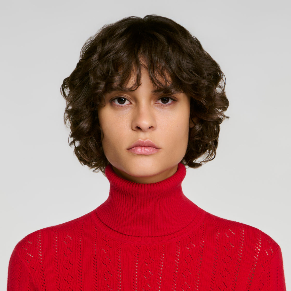 Jersey de cuello alto trenzado