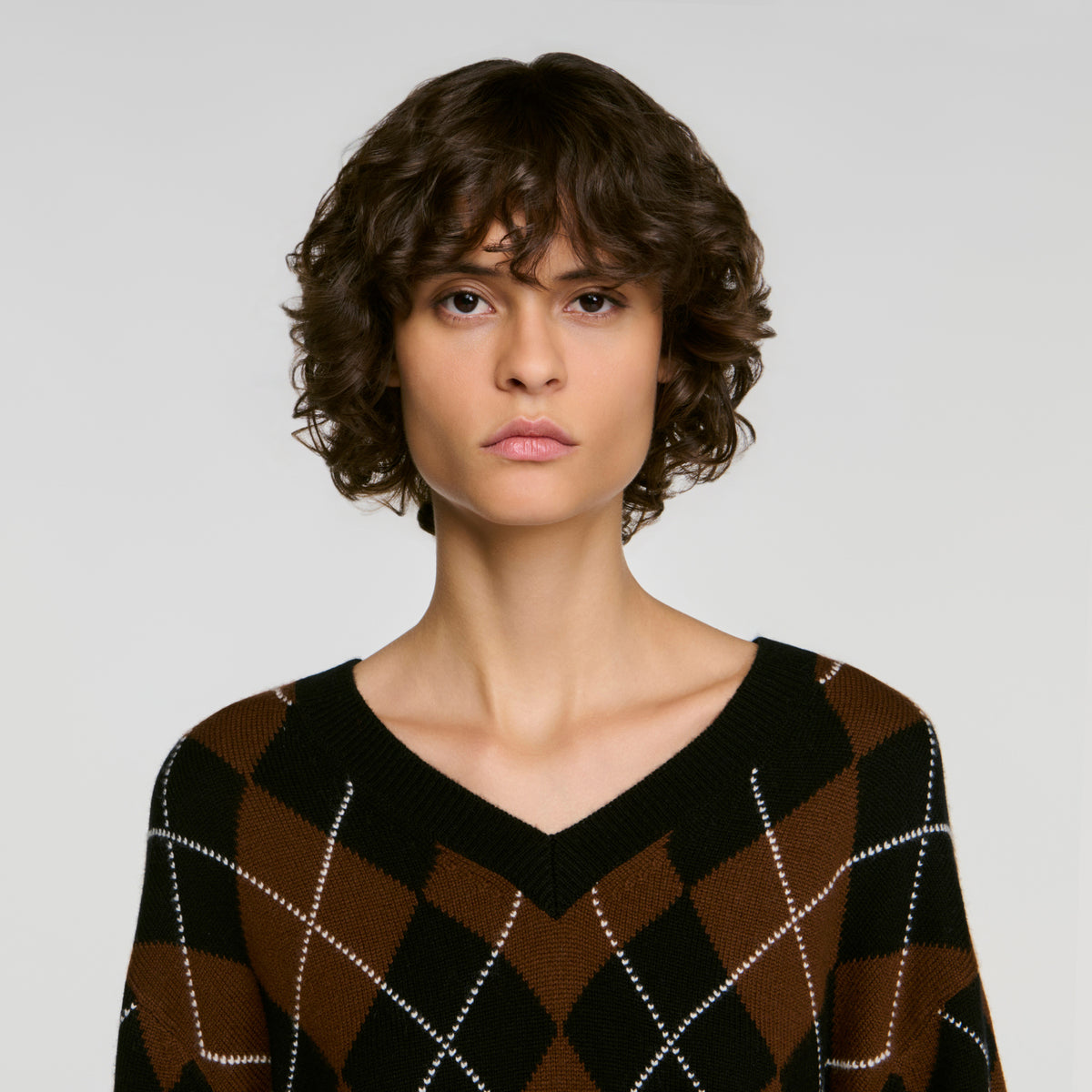 Jersey de rombos con strass