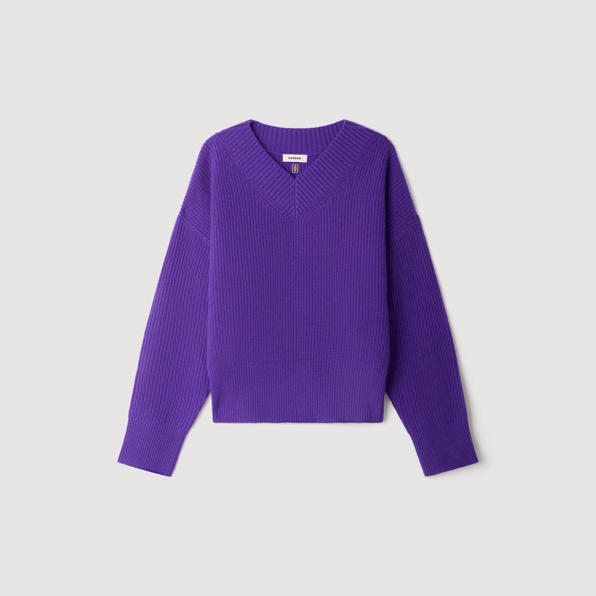 Jersey de canalé de lana y cachemira