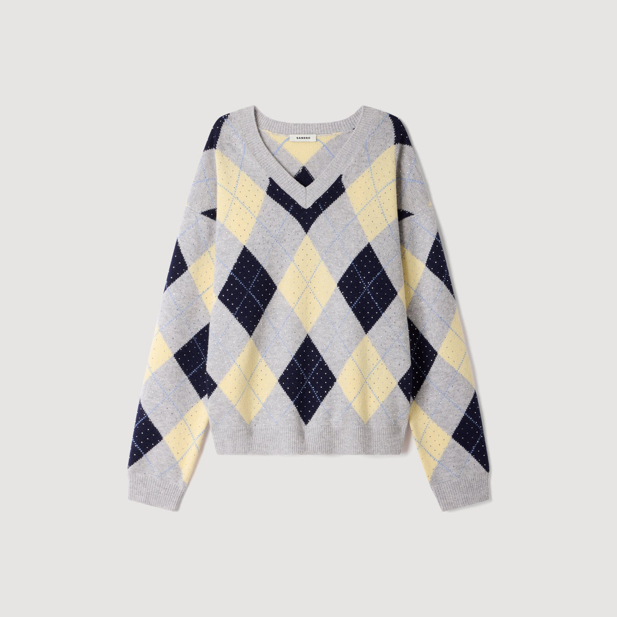 Jersey de rombos con strass