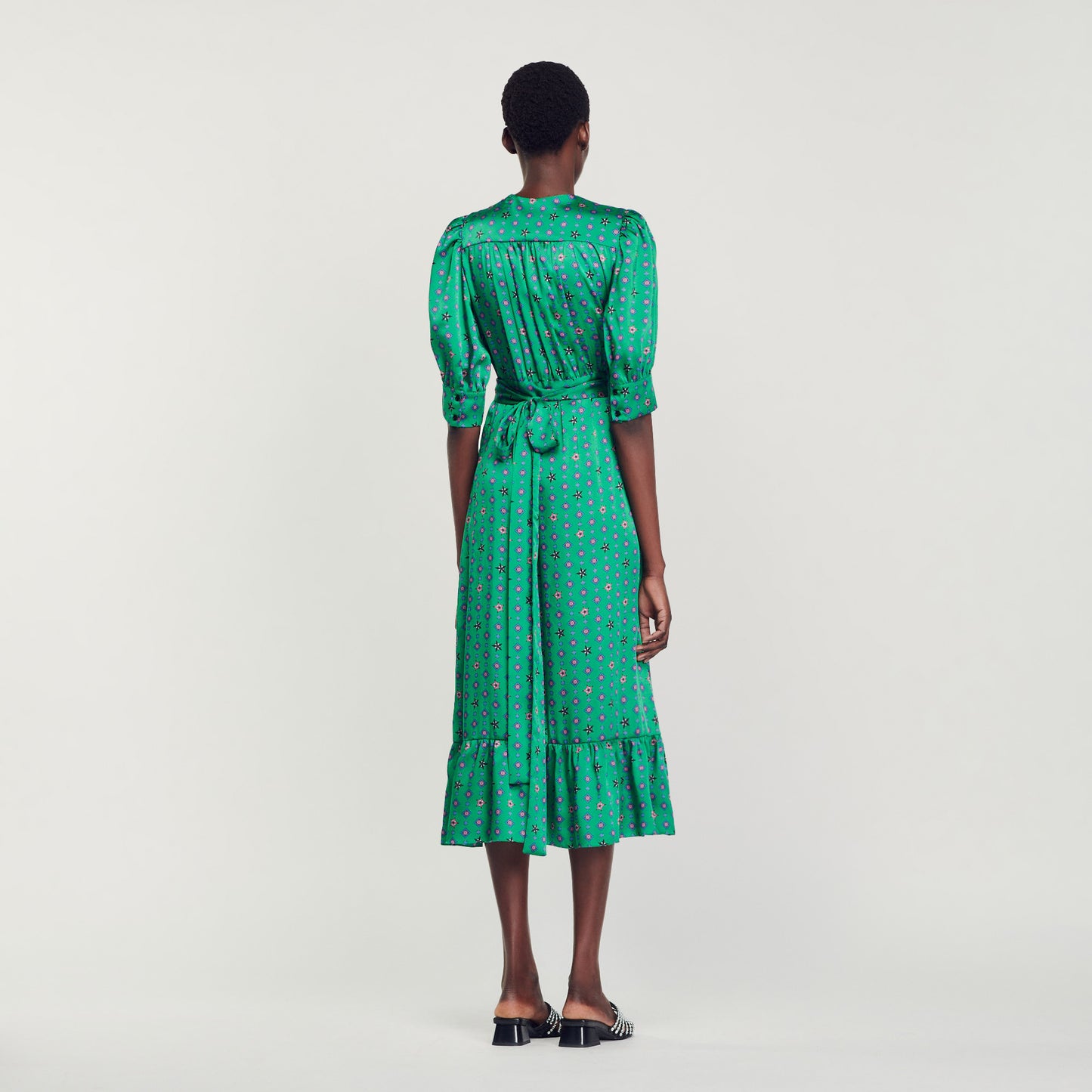 Vestido satinado estampado