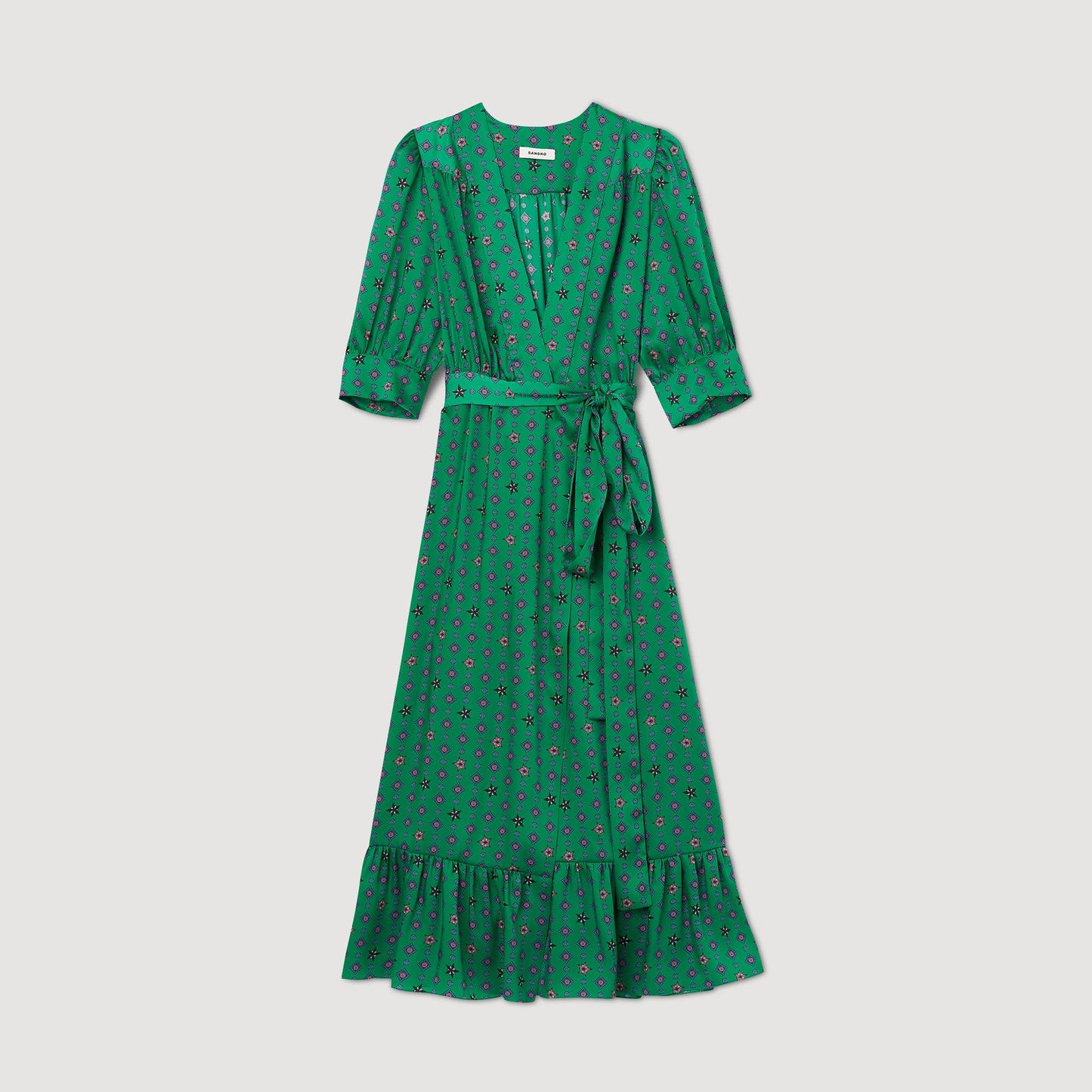 Vestido satinado estampado