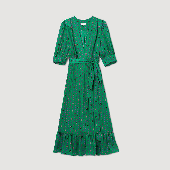 Vestido satinado estampado