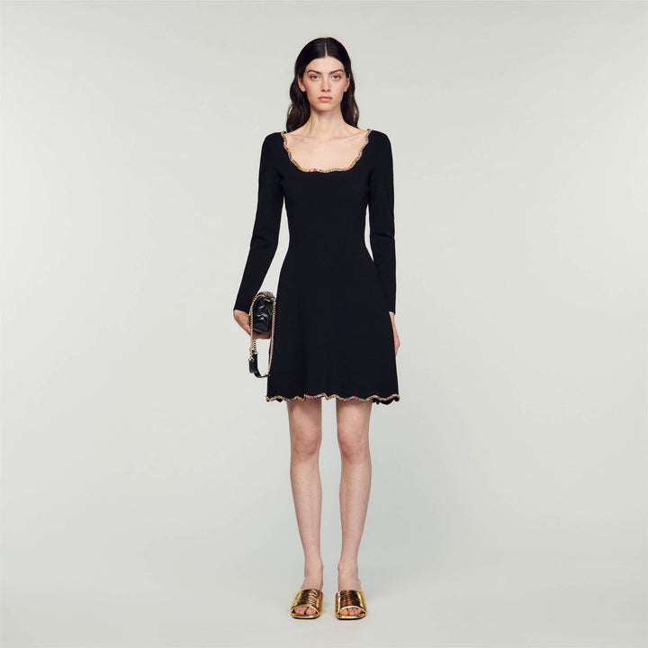 Vestido corto de terciopelo