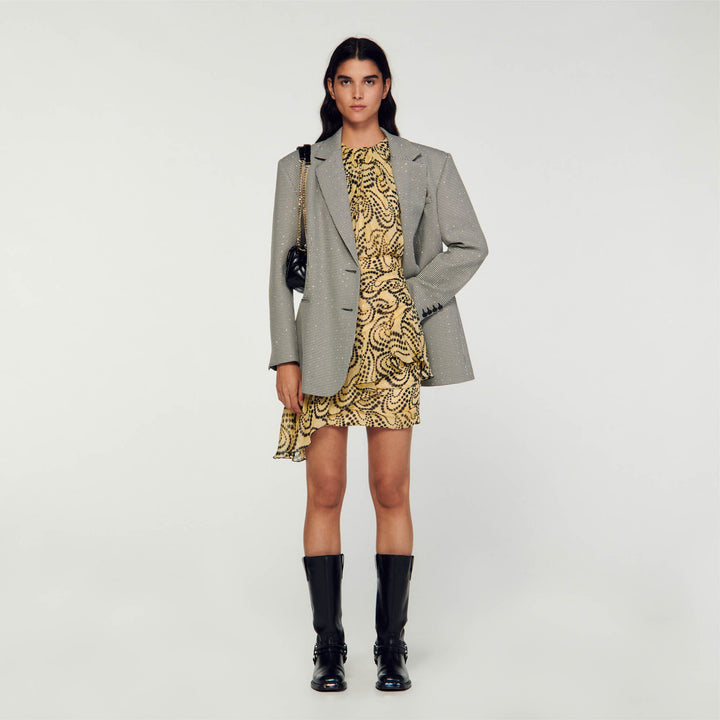 Vestido asimétrico estampado Paisley