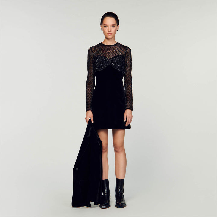 Vestido de terciopelo y strass