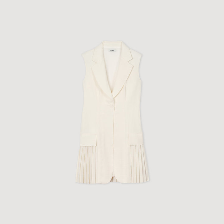 Vestido corto plisado de traje