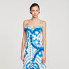 Vestido estampado con volantes