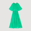 Vestido largo con ribete de cuello redondo