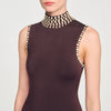 Vestido largo de punto con flecos