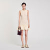 Vestido corto de punto con volante