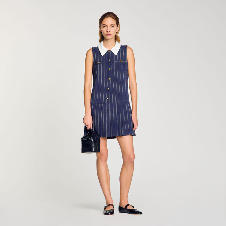 Vestido corto a rayas