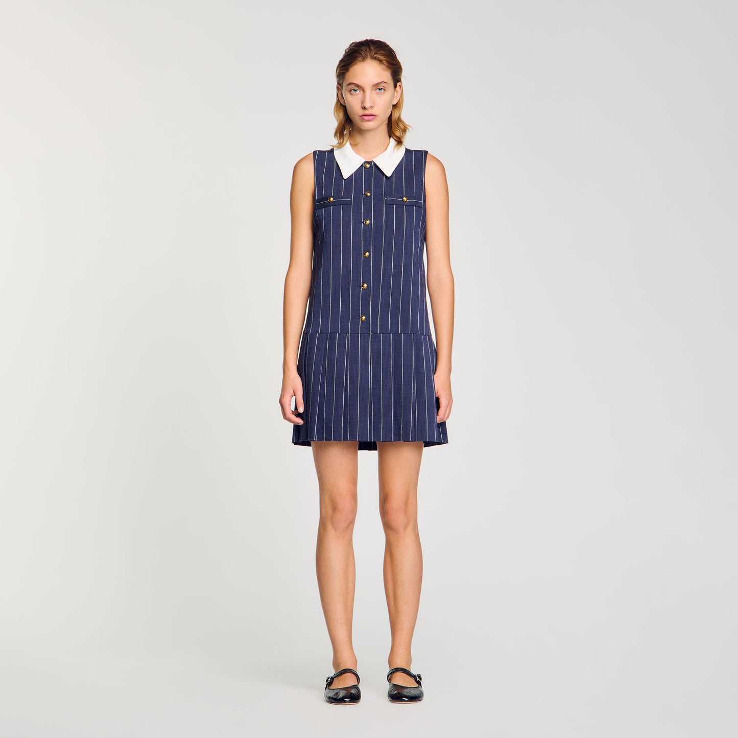 Vestido corto a rayas