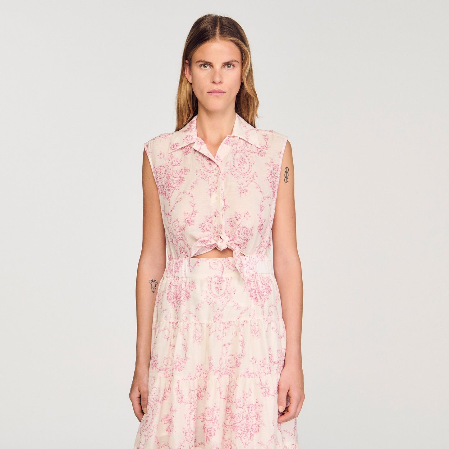 Vestido largo con cuello camisero