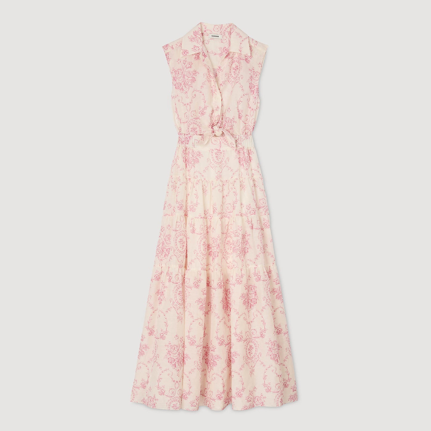 Vestido largo con cuello camisero