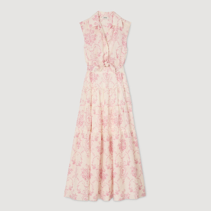Vestido largo con cuello camisero