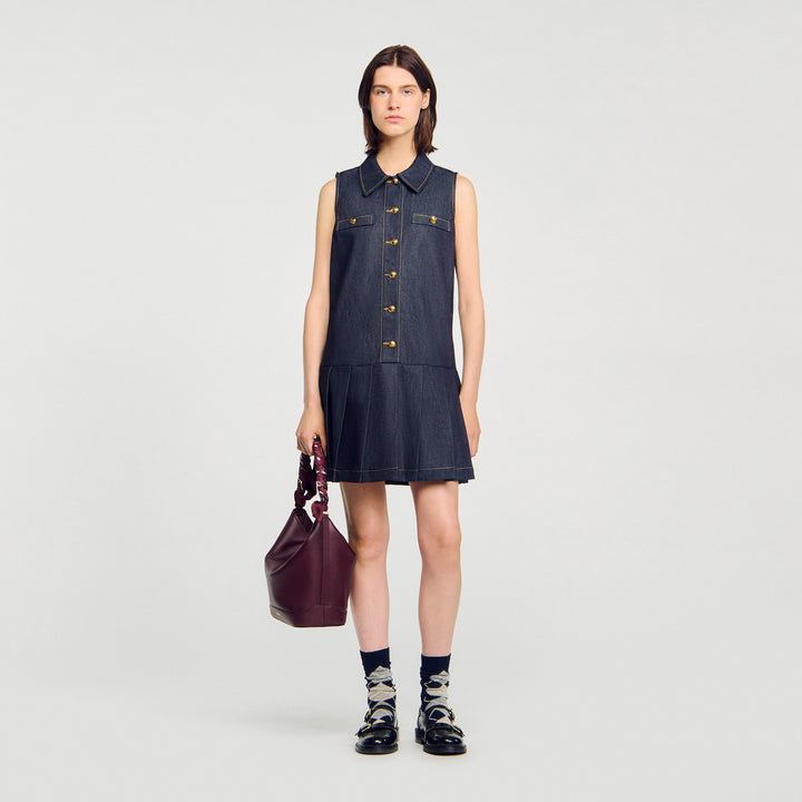 Vestido corto de denim