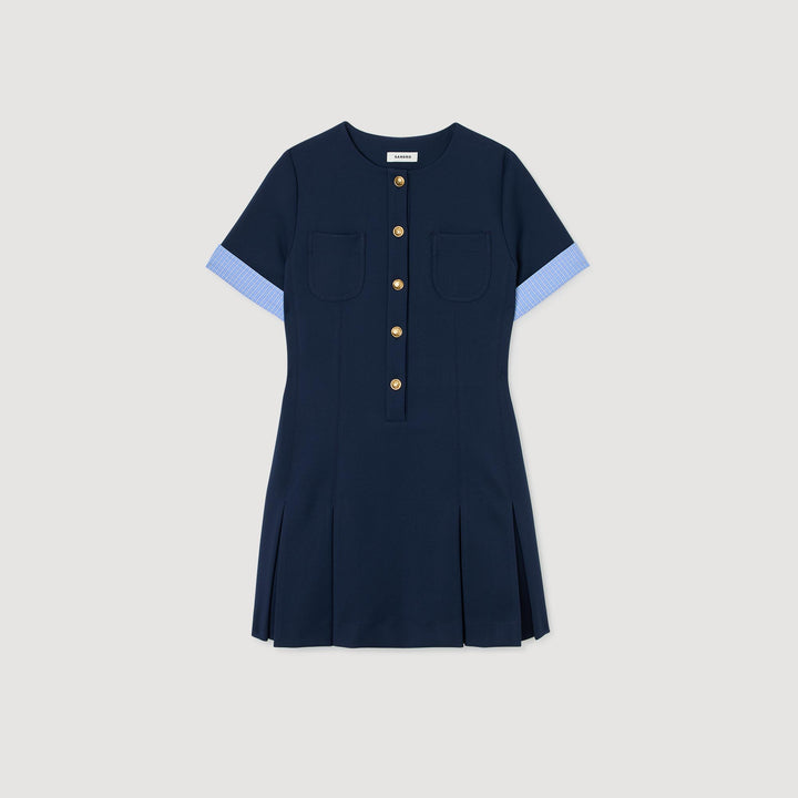Vestido corto plisado