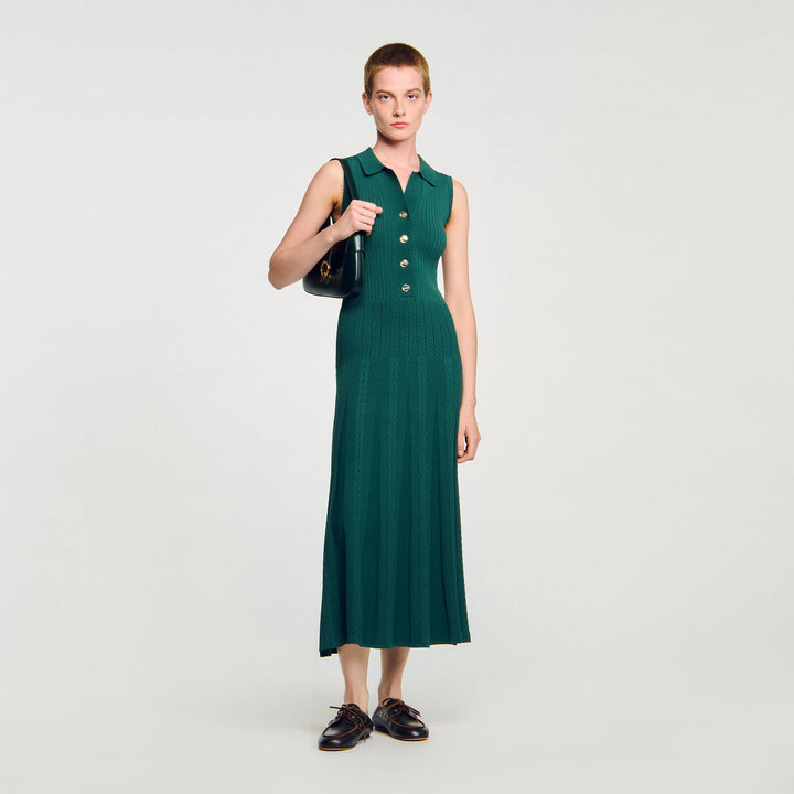 Vestido de punto con cuello polo