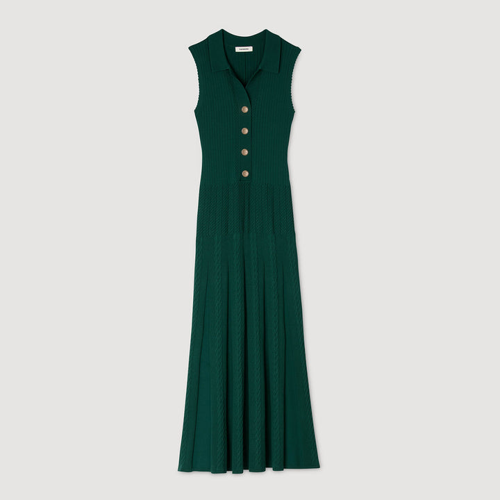 Vestido de punto con cuello polo