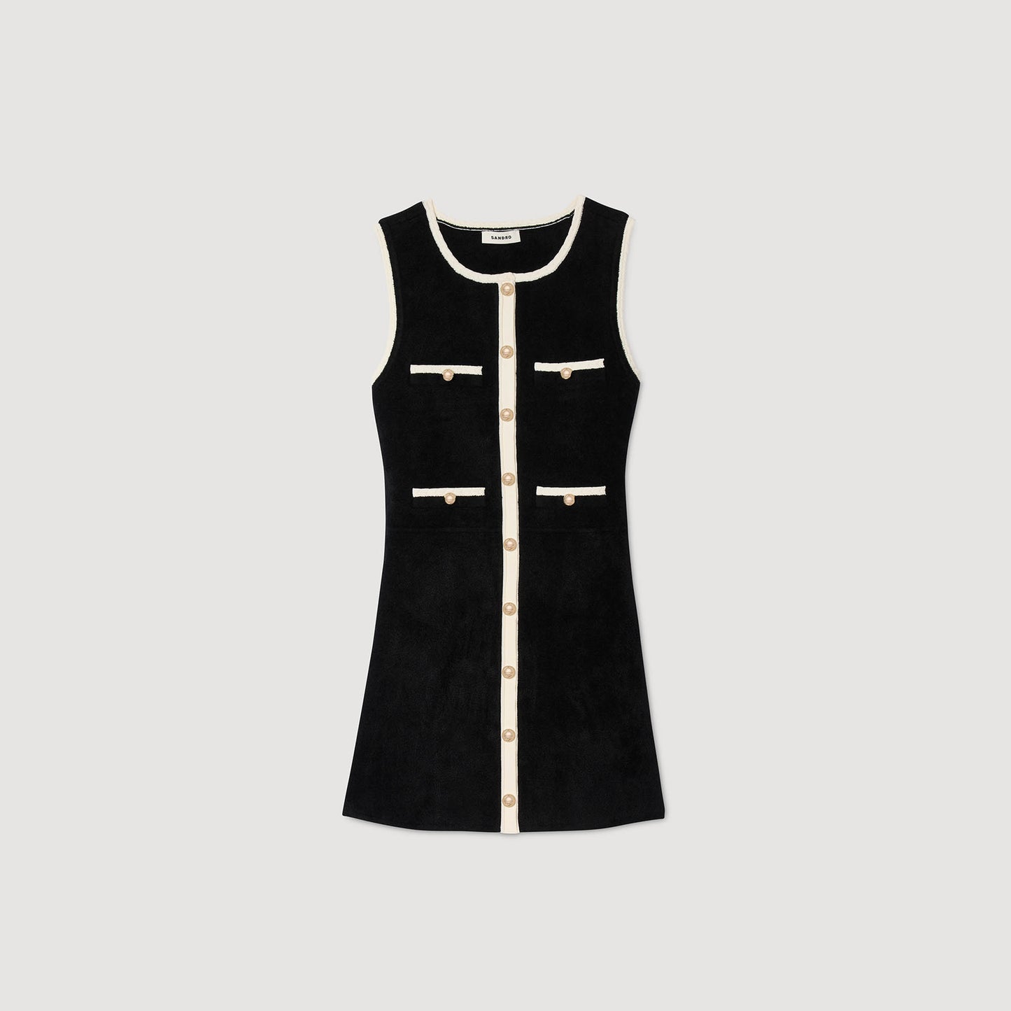 Vestido corto de punto terciopelo