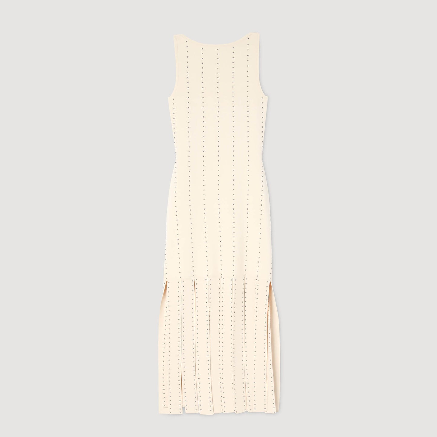 Vestido largo de punto con flecos