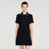 Vestido corto de tweed con botones