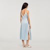 Vestido largo satinado de tirantes