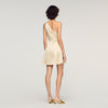 Vestido corto satinado aberturas