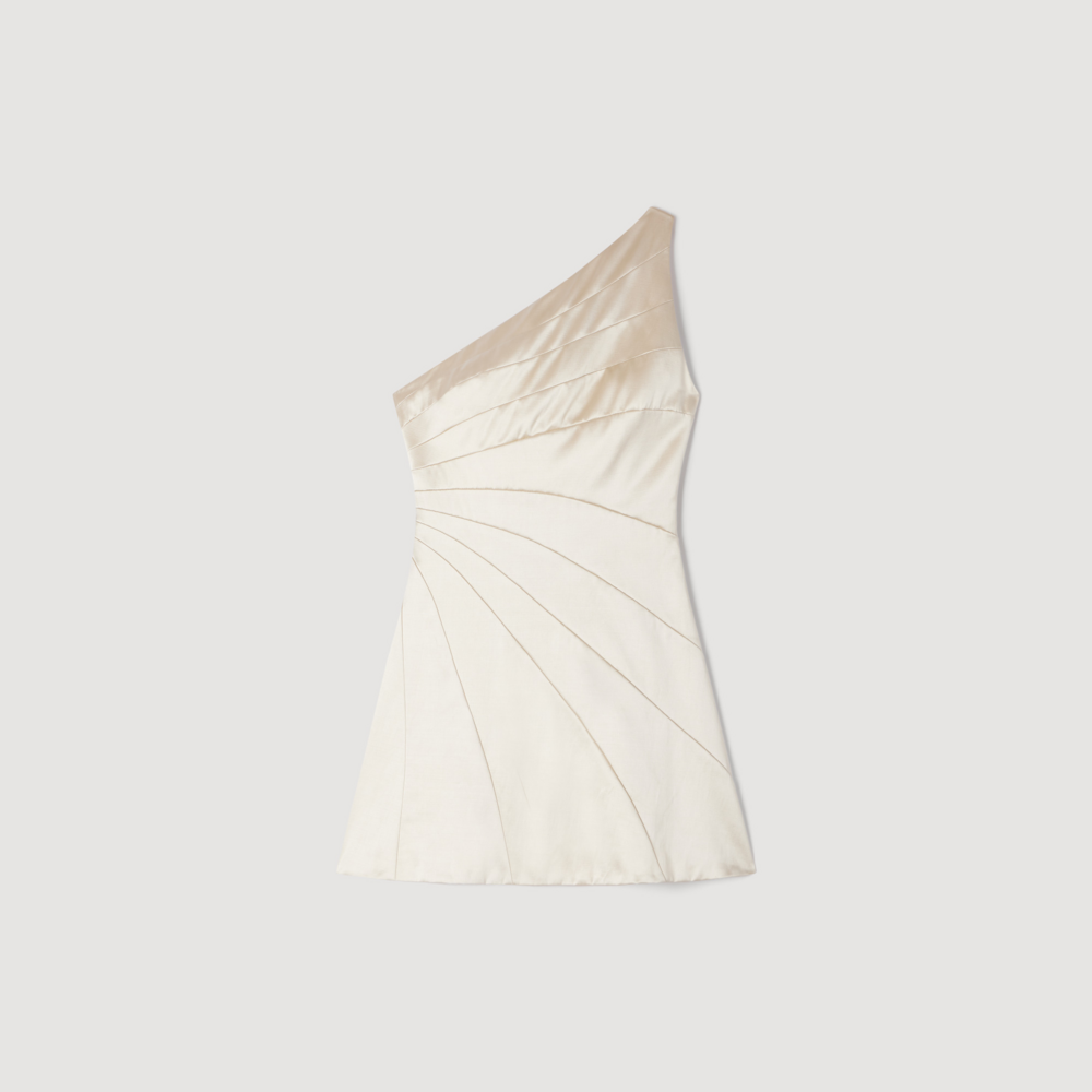 Vestido corto satinado aberturas