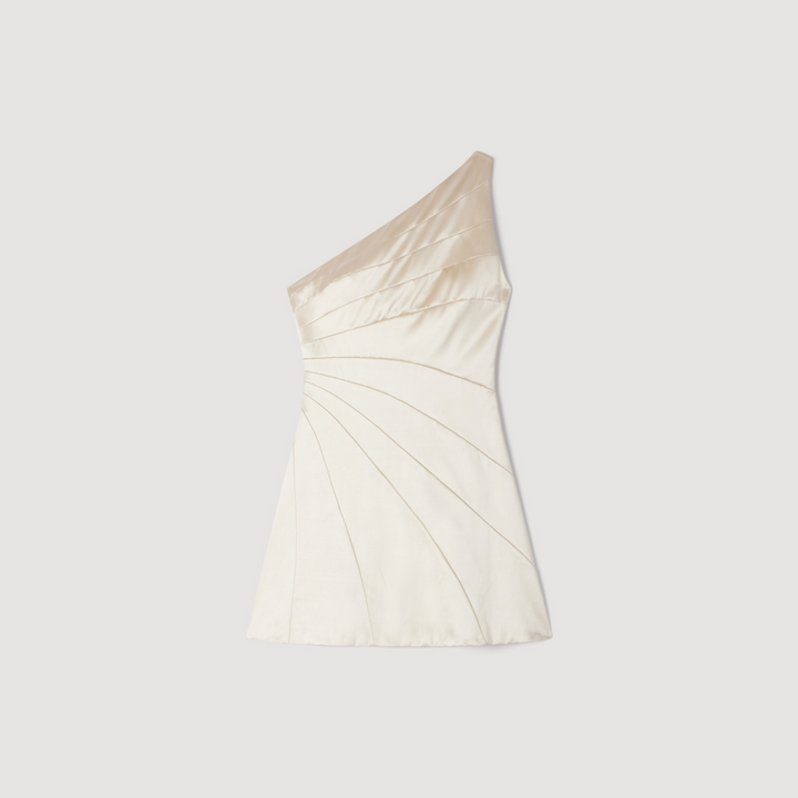 Vestido corto satinado aberturas