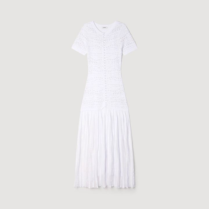 Vestido largo de punto con pedrería