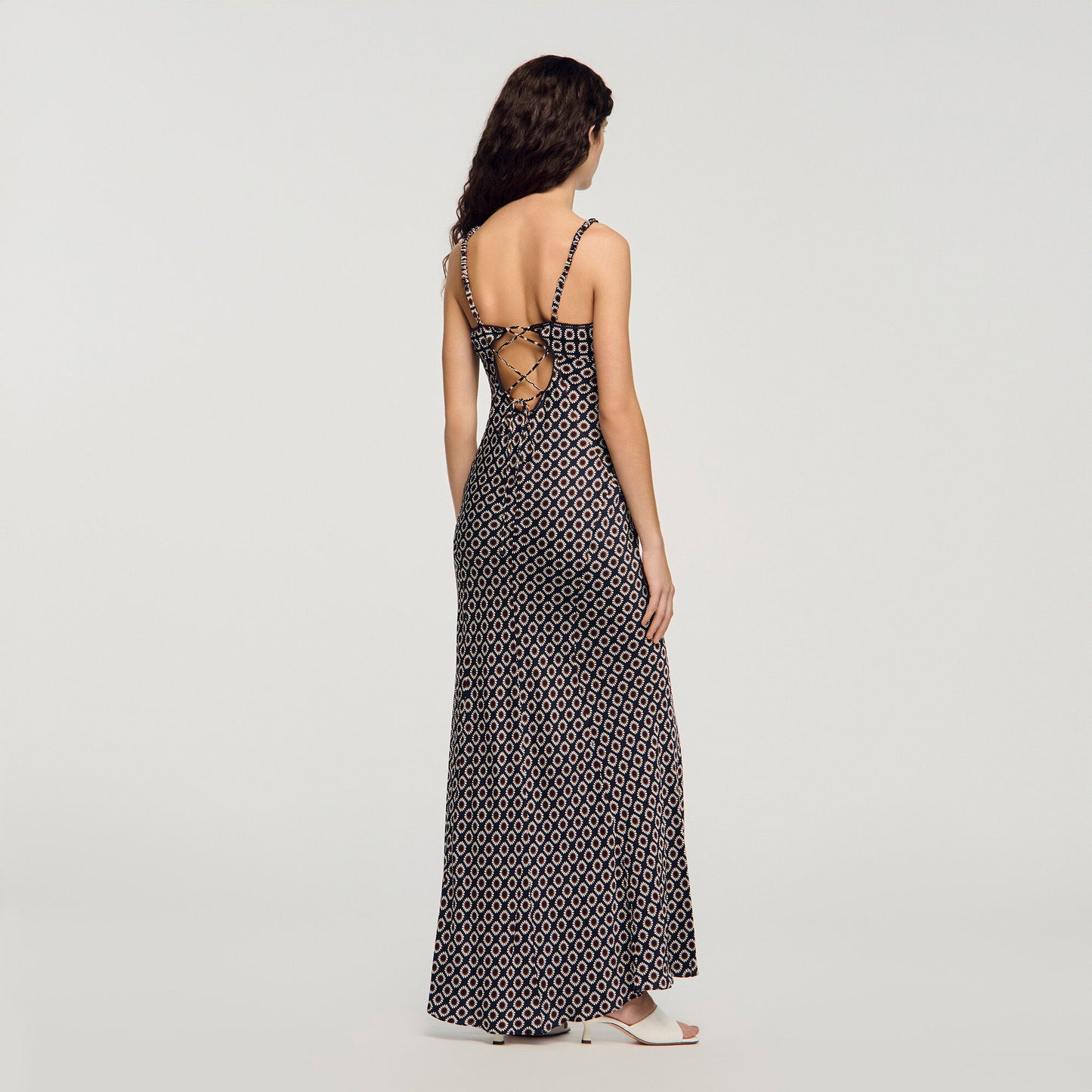 Vestido largo lencero floral