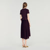 Vestido largo de punto con peplum