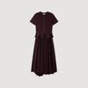 Vestido largo de punto con peplum