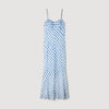 Vestido largo vichy de lino