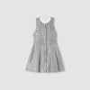 Vestido corto de tweed y sequins