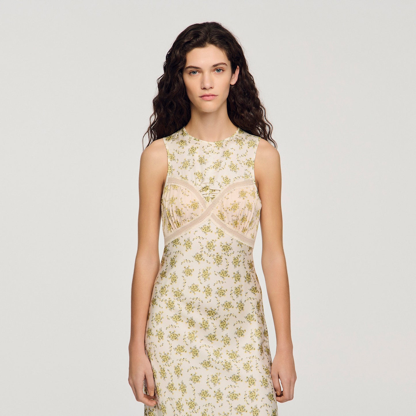Vestido largo estampado de flores