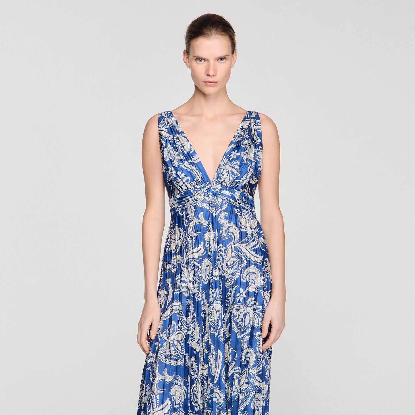 Vestido largo con estampado floral