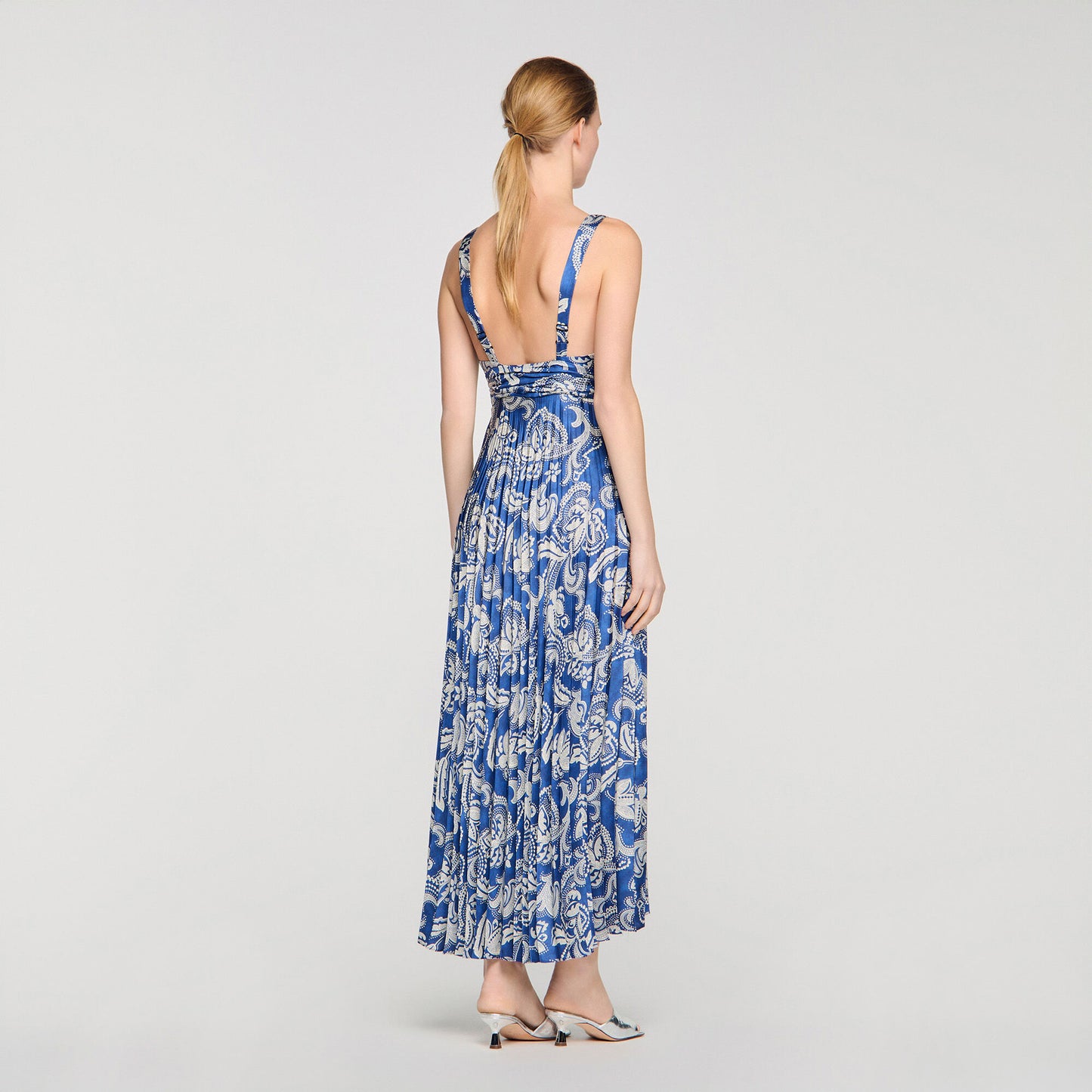 Vestido largo con estampado floral