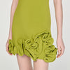 Vestido corto de punto con flores