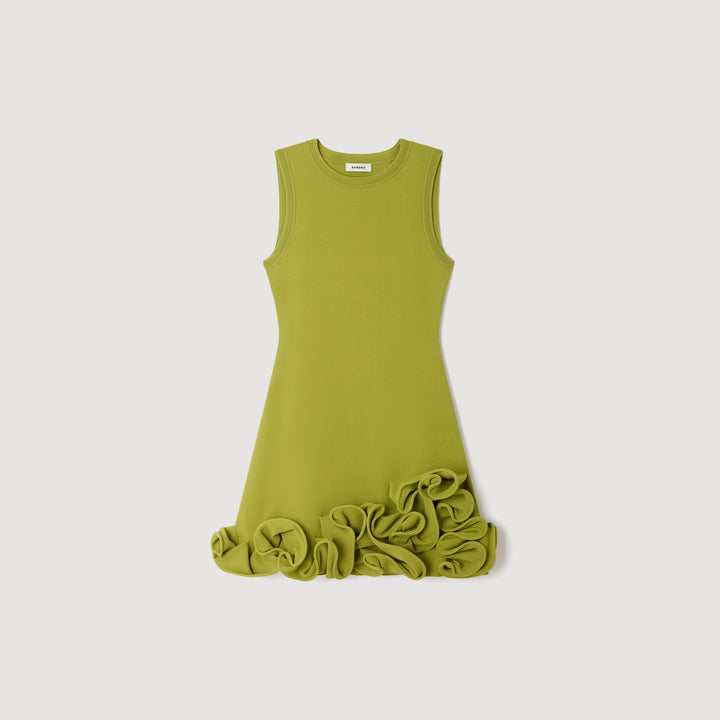 Vestido corto de punto con flores
